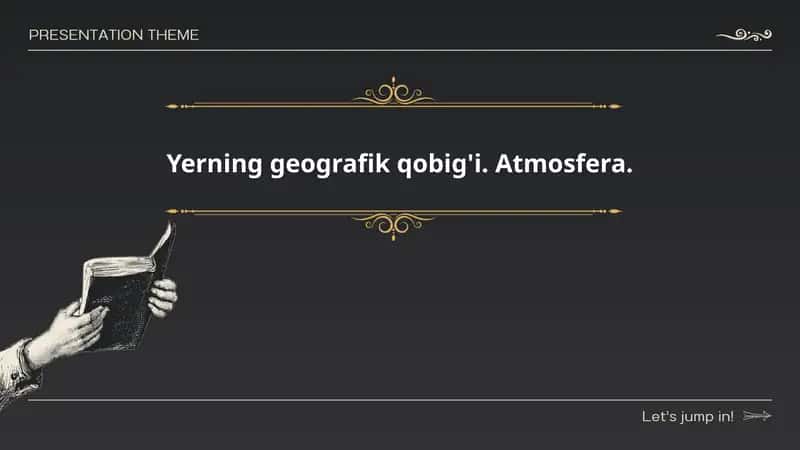 Yerning geografik qobig'i. Atmosfera. 1