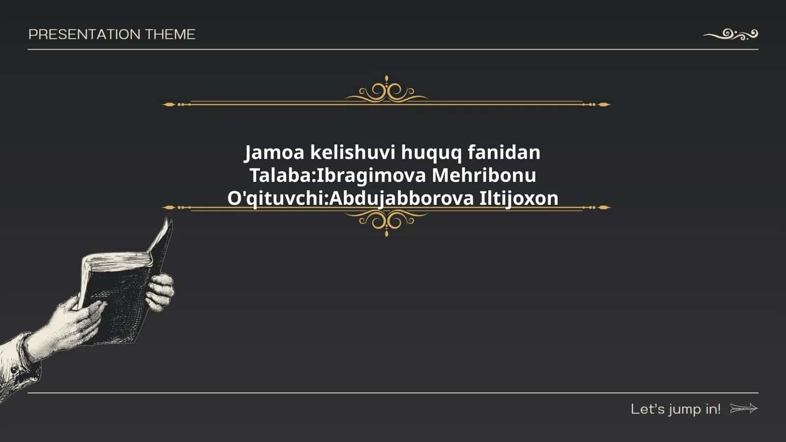 Jamoa kelishuvi huquq fanidan 1
