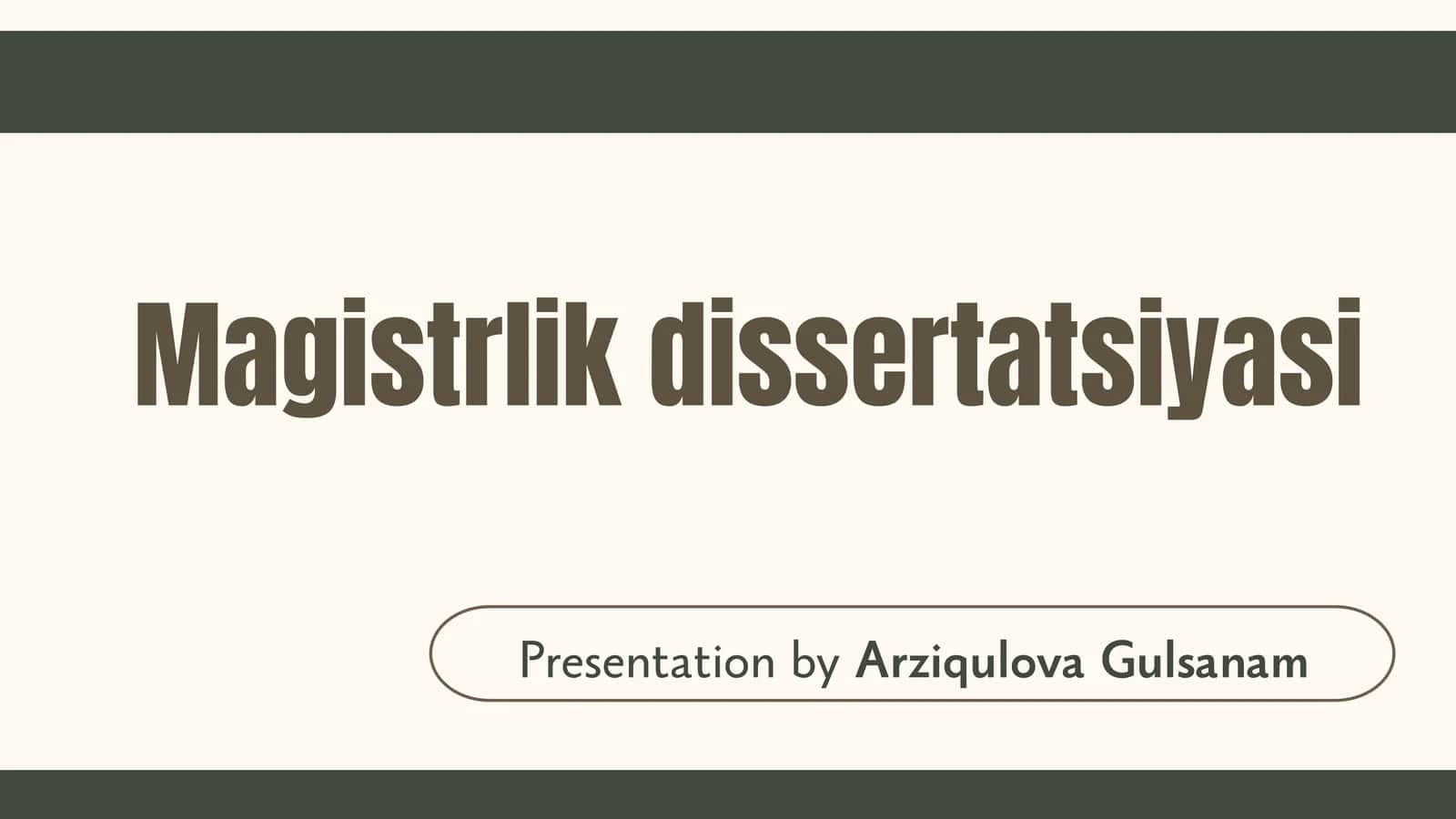 Magistrlik dissertatsiyasi 1