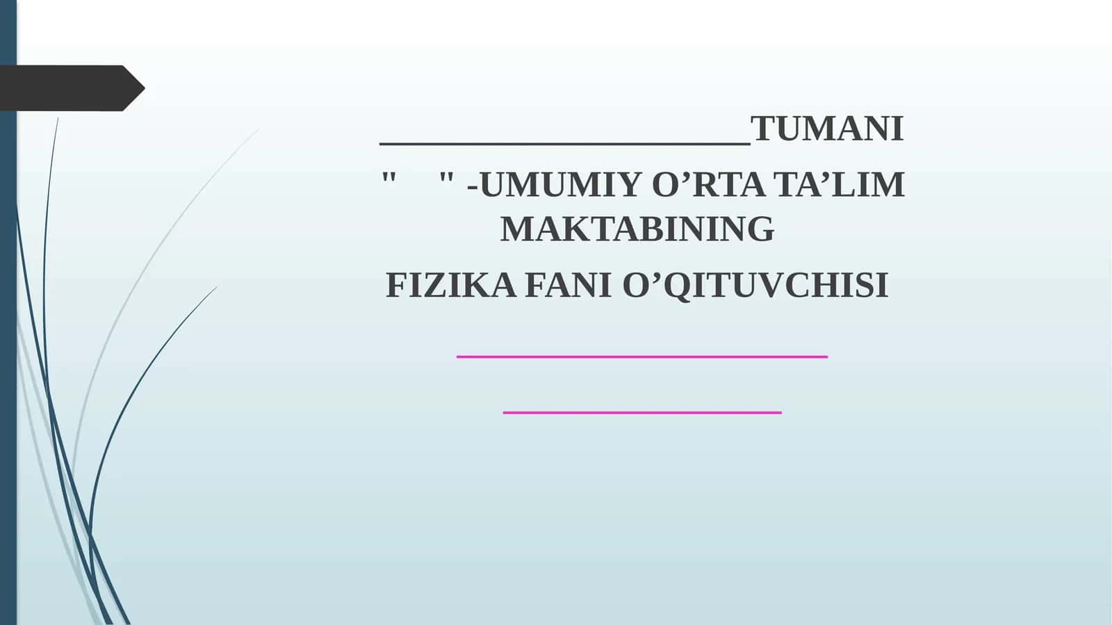 To‘g‘ri chiziqli tekis harakat haqida tushuncha dars ishlanma 1