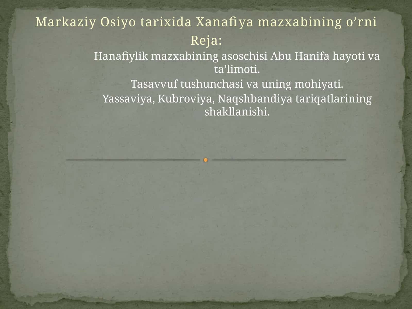 Hanafiylik mazxabining asoschisi Abu Hanifa hayoti va ta’limoti 1