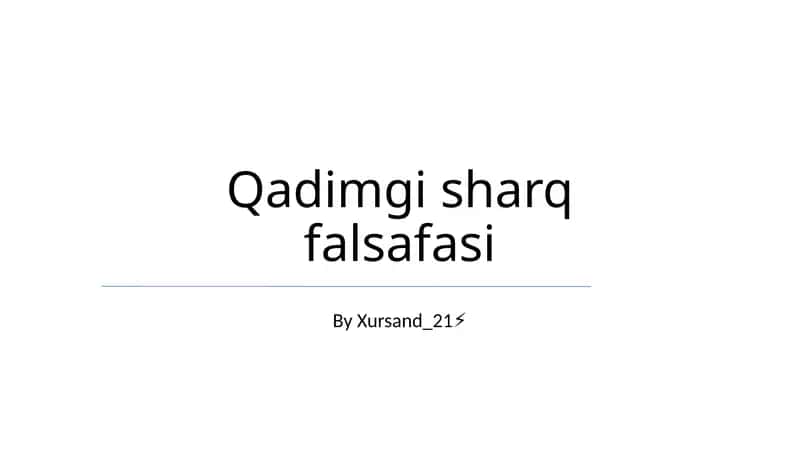 Qadimgi sharq falsafasi 1