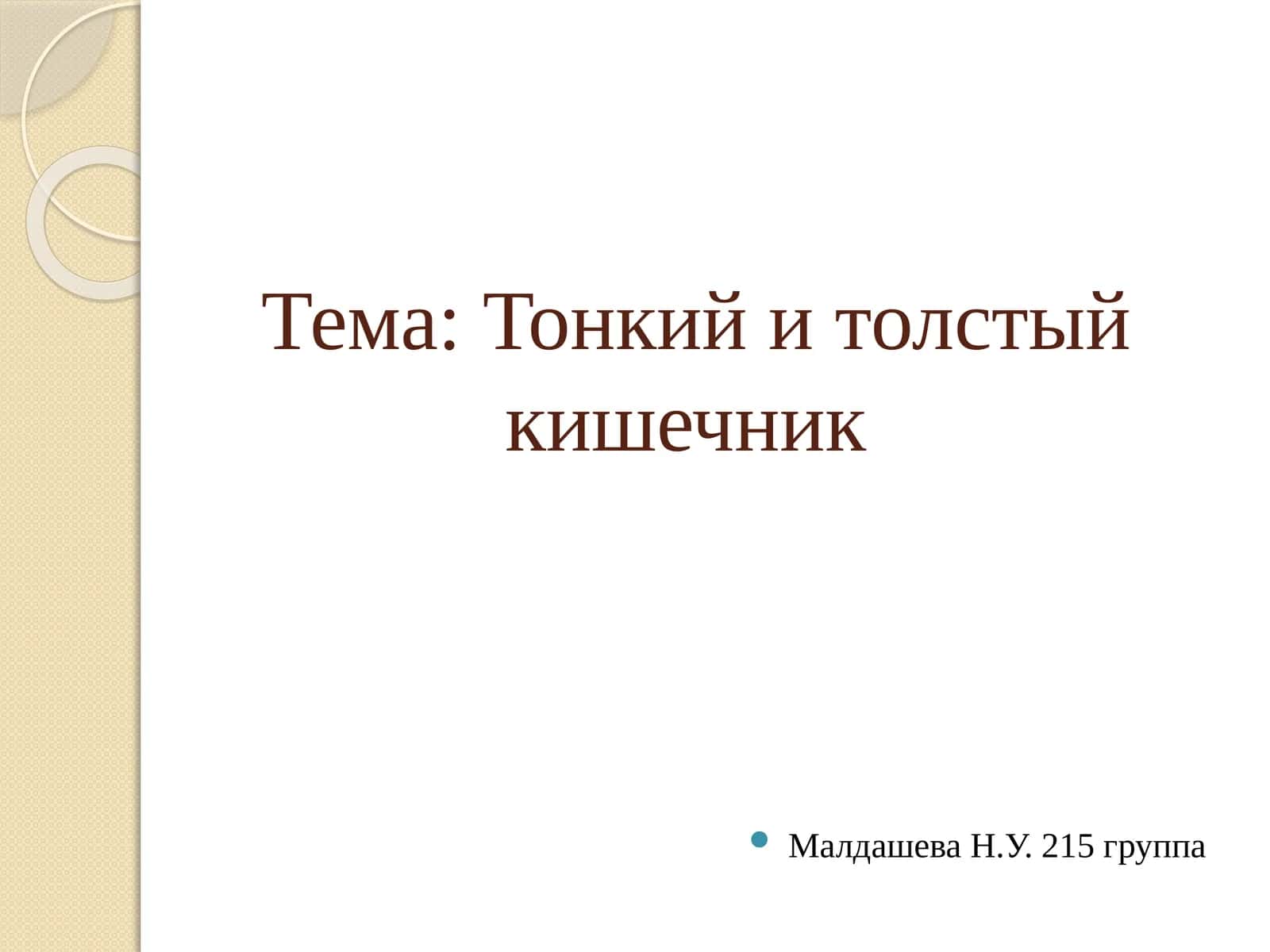 Тонкий и толстый кишечник 1