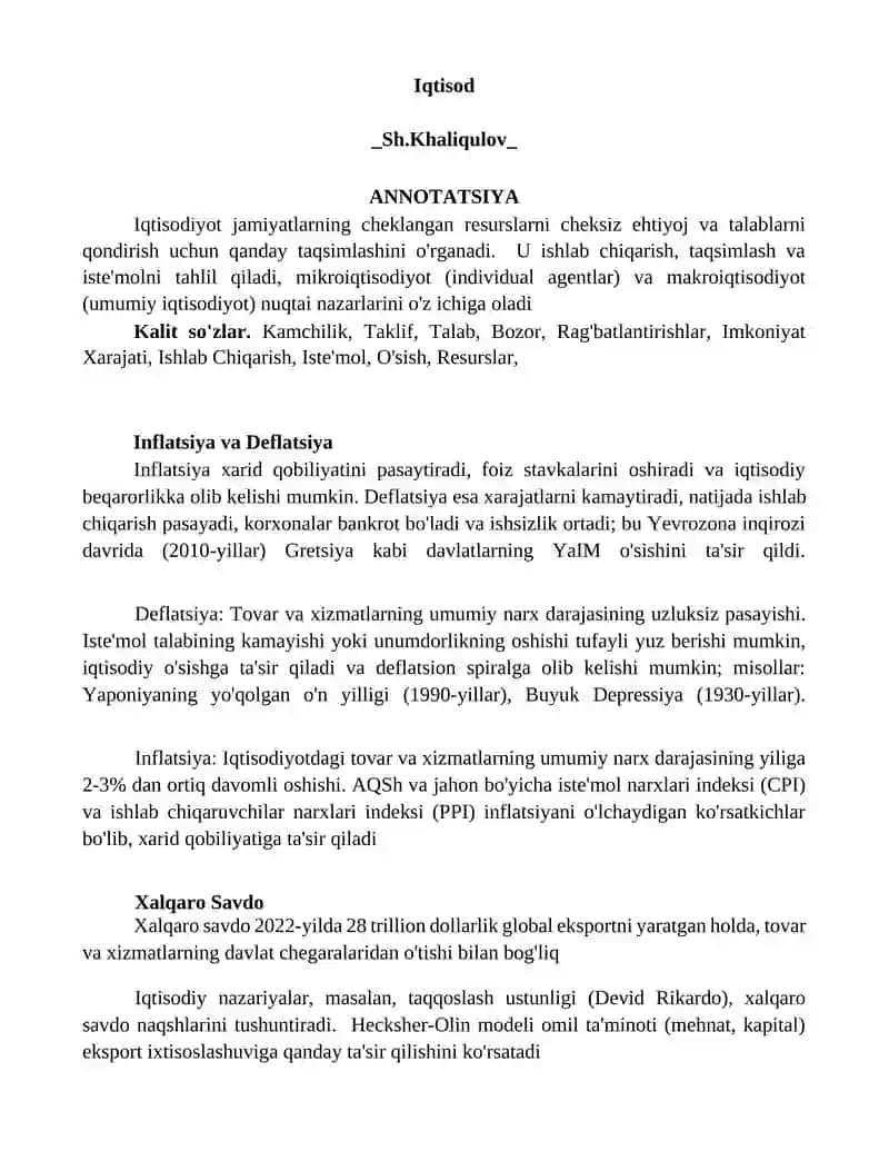 Iqtisodiyot jamiyatlarning resurslarni taqsimlash