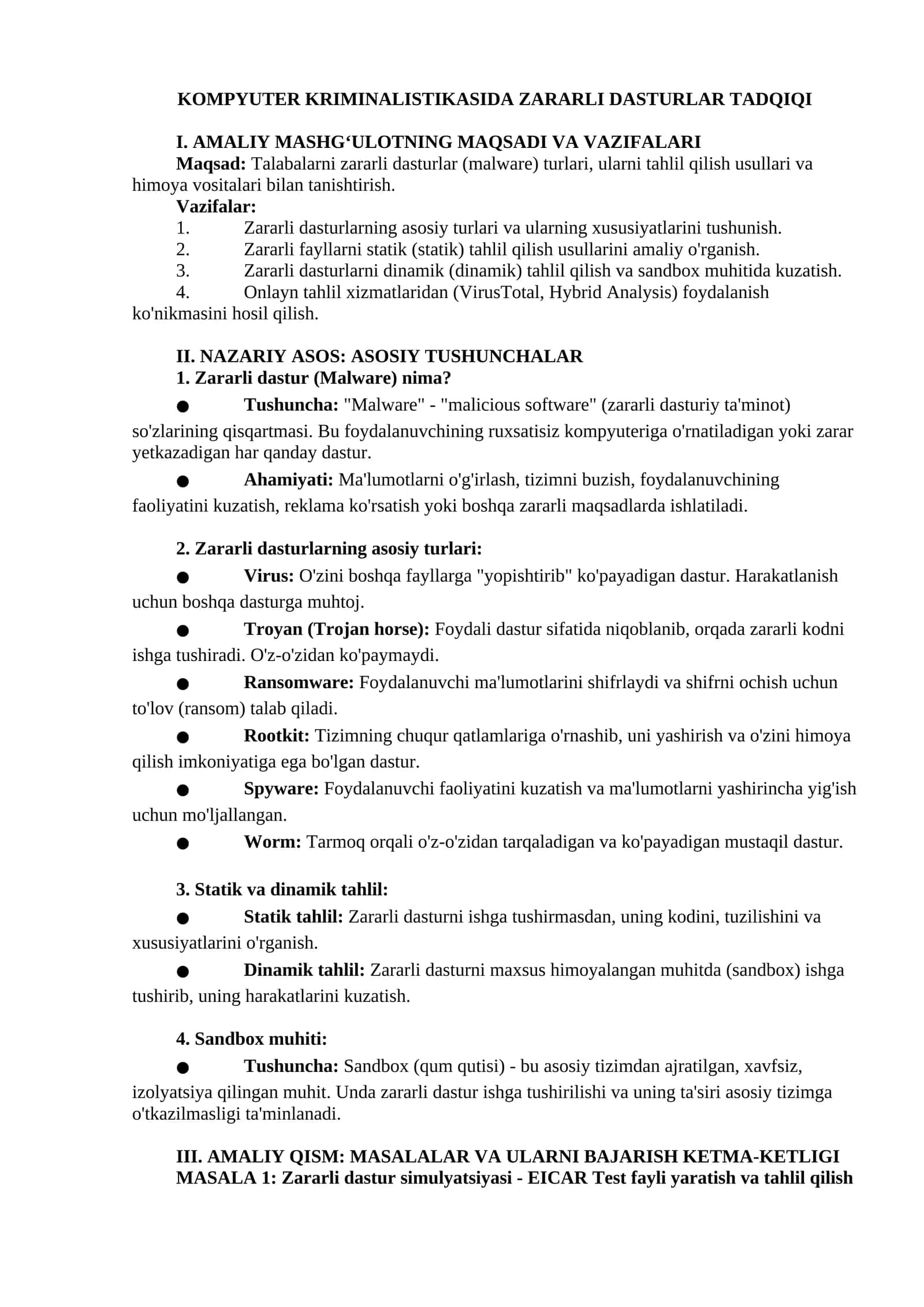 KOMPYUTER KRIMINALISTIKASIDA ZARARLI DASTURLAR TADQIQI 1