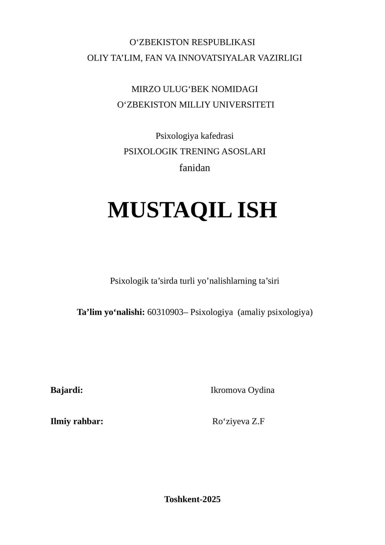 PSIXOLOGIK TRENING ASOSLARI 1