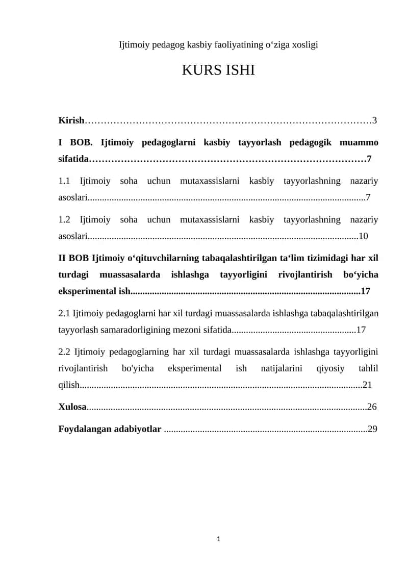 Ijtimoiy pedagog kasbiy faoliyatining o‘ziga xosligi 1