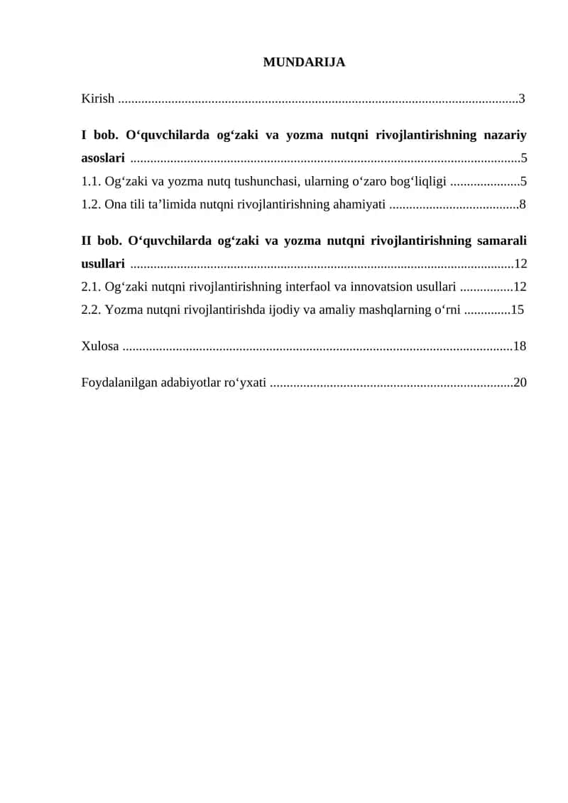 Og‘zaki va yozma nutqni rivojlantirish 1