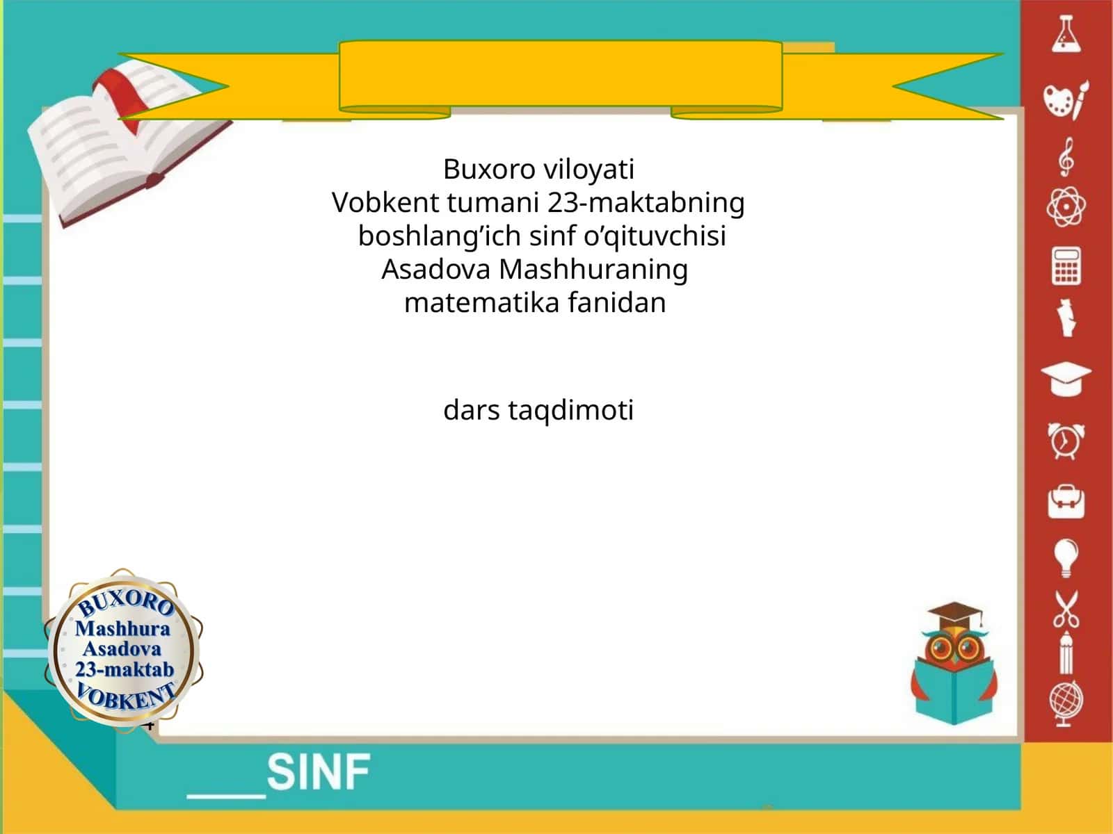 matematika fanidan dars taqdimoti 1