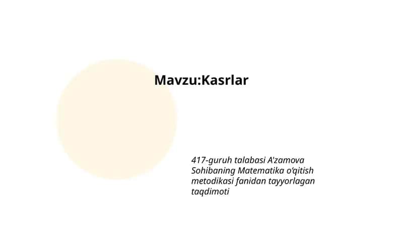 Kasrlar 1