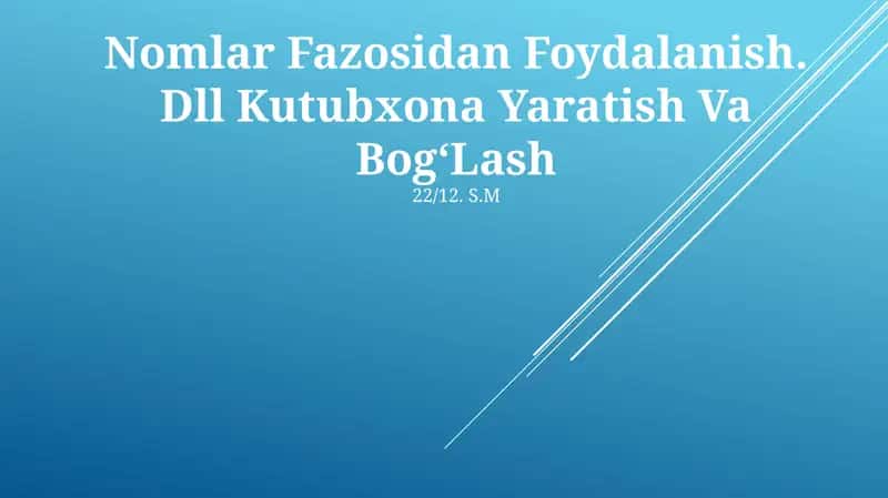 Nomlar Fazosidan Foydalanish 1