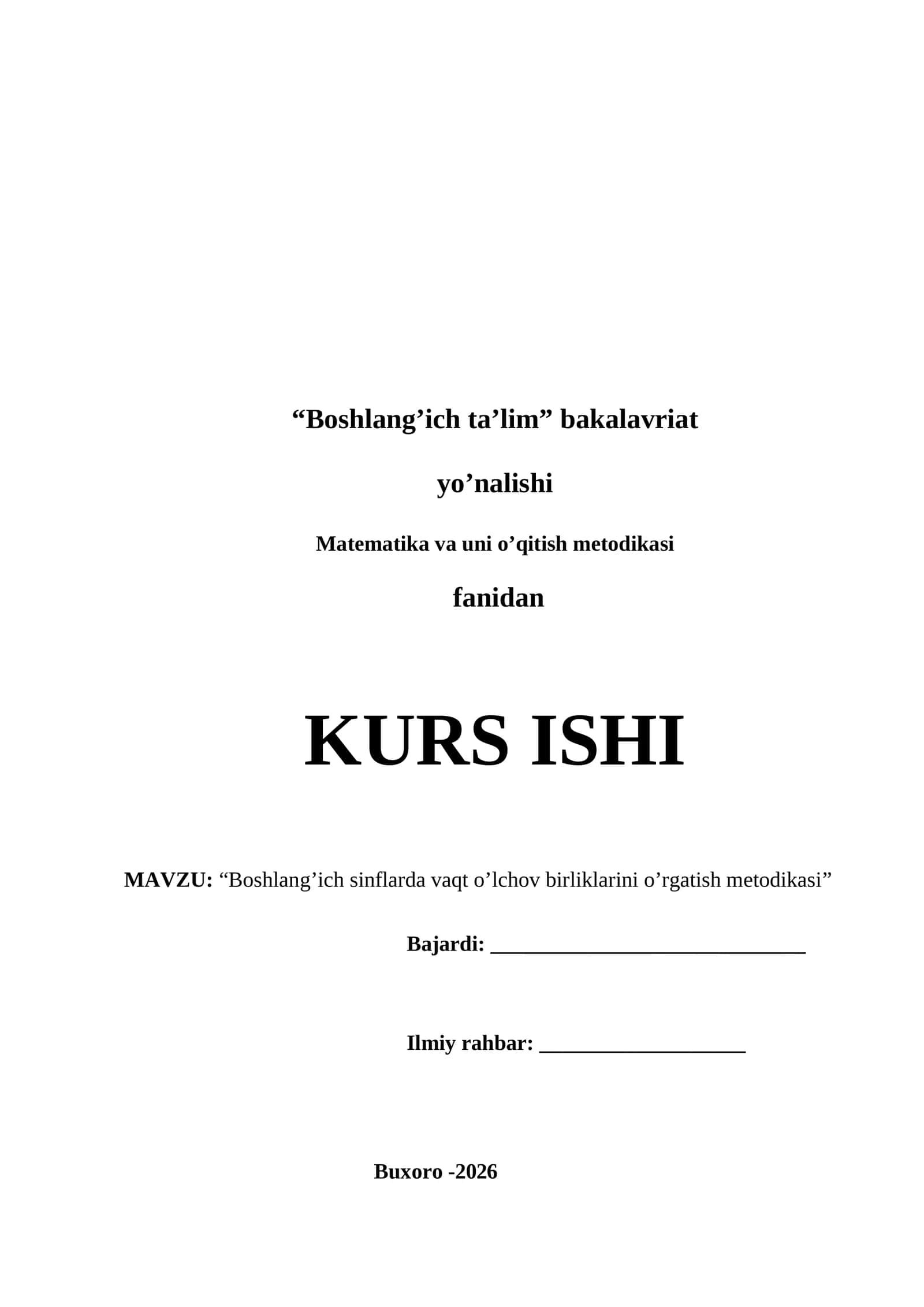 : “Boshlang’ich sinflarda vaqt o’lchov birliklarini o’rgatish metodikasi” 1