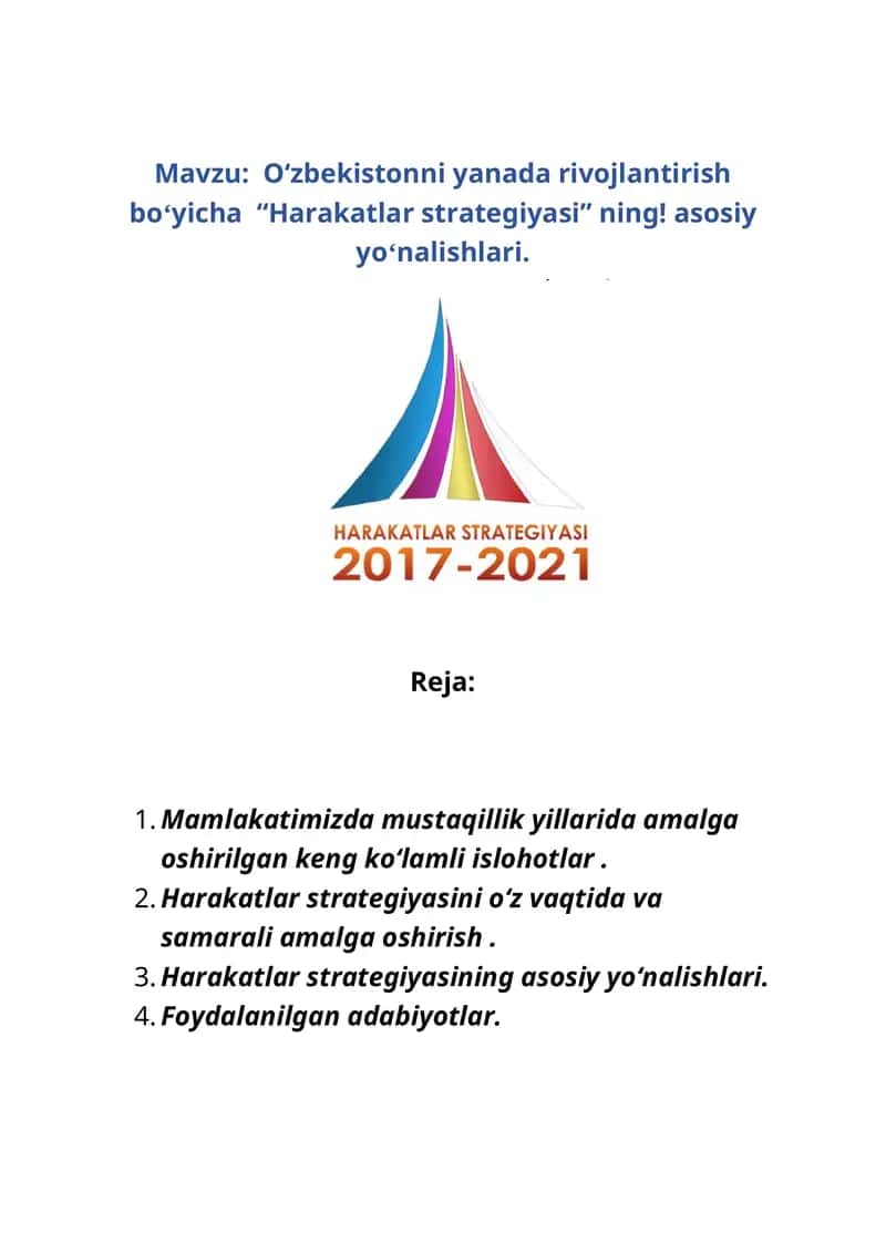 Harakatlar strategiyasi 1