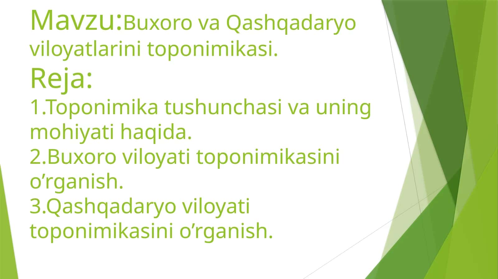 Buxoro va Qashqadaryo viloyatlarini toponimikasi 1