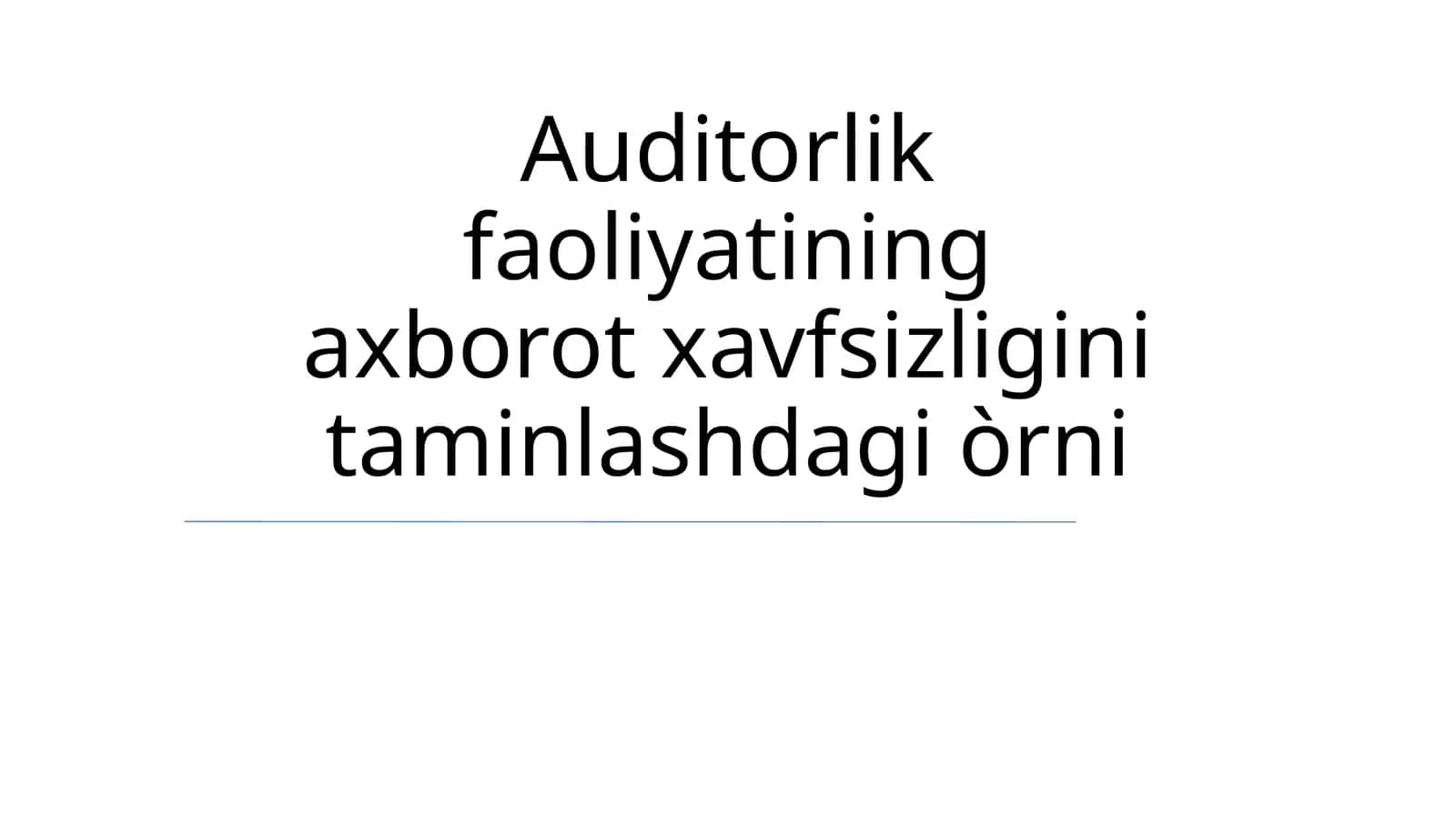 Ilovaning xavfsizlik auditi 1