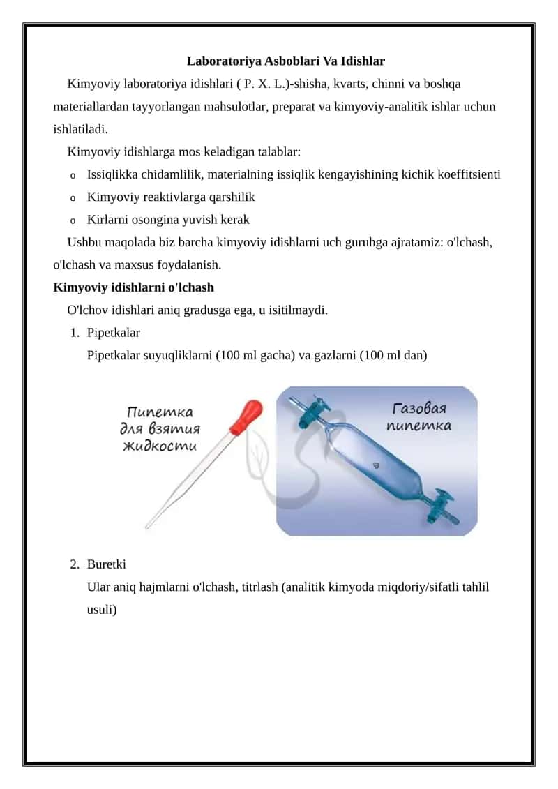 Laboratoriya Asboblari Va Idishlar 1