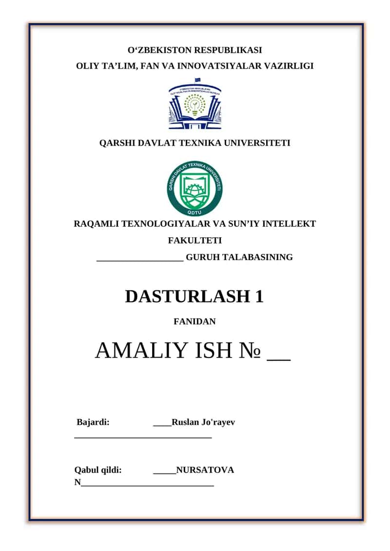 Massiv tushunchasi 1