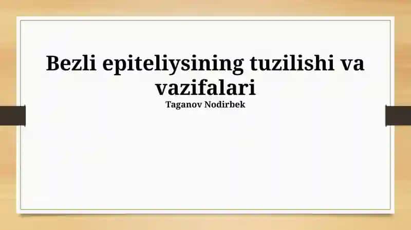 Bezli epiteliysining tuzilishi va vazifalari