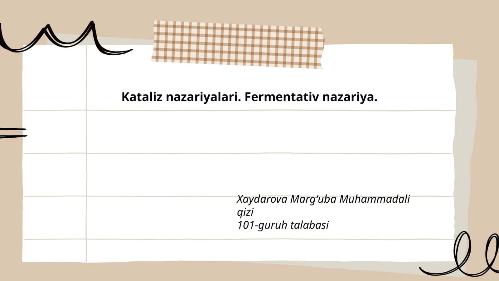 Kataliz nazariyalari. Fermentativ nazariya 1