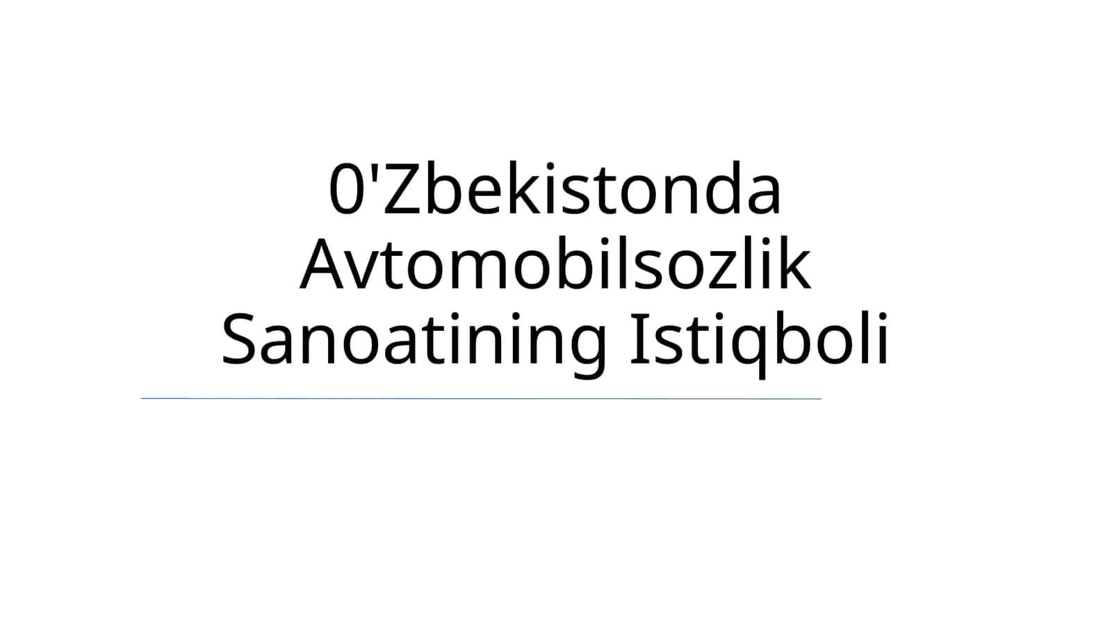 O‘zbekistonda Avtomobilsozlik Sanoatining Istiqboli 1