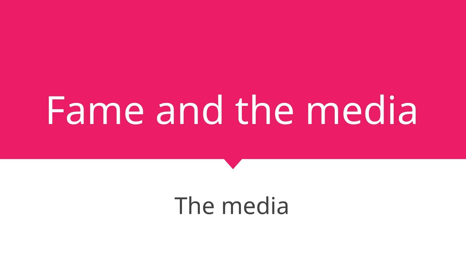 Fame and the media 1
