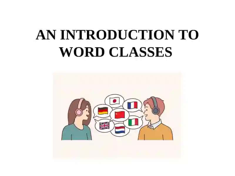 An Introduction to Word Classes