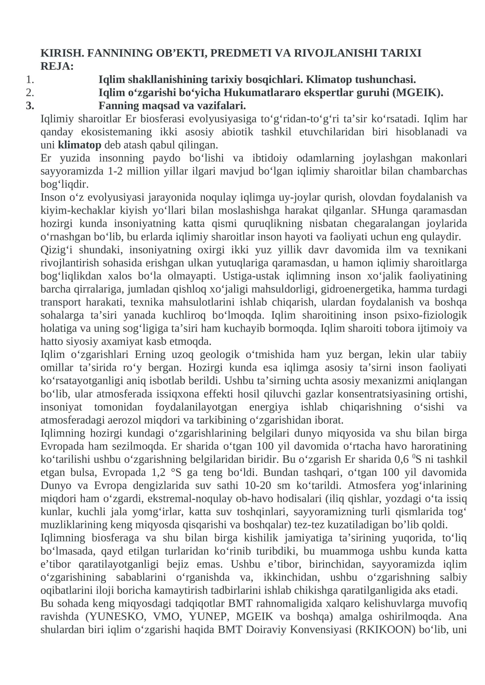 FANNININGOB’EKTI, PREDMETI VA RIVOJLANISHI TARIXI 1