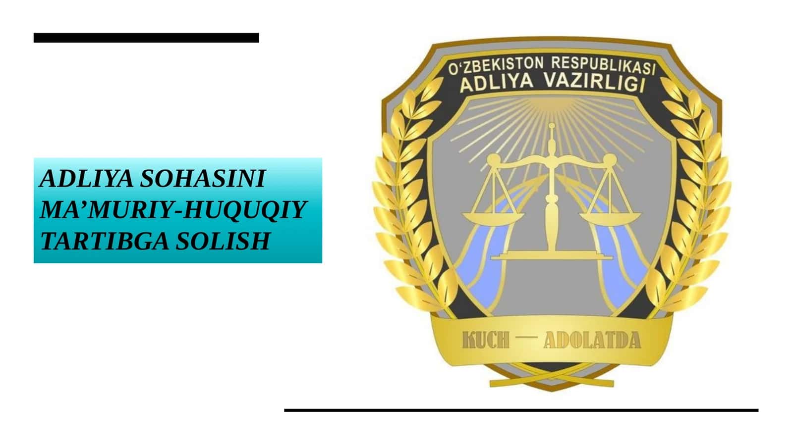ADLIYA SOHASINI MA’MURIY-HUQUQIY TARTIBGA SOLISH 1