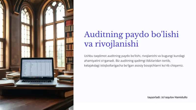 Auditning paydo bo'lishi va rivojlanishi 1