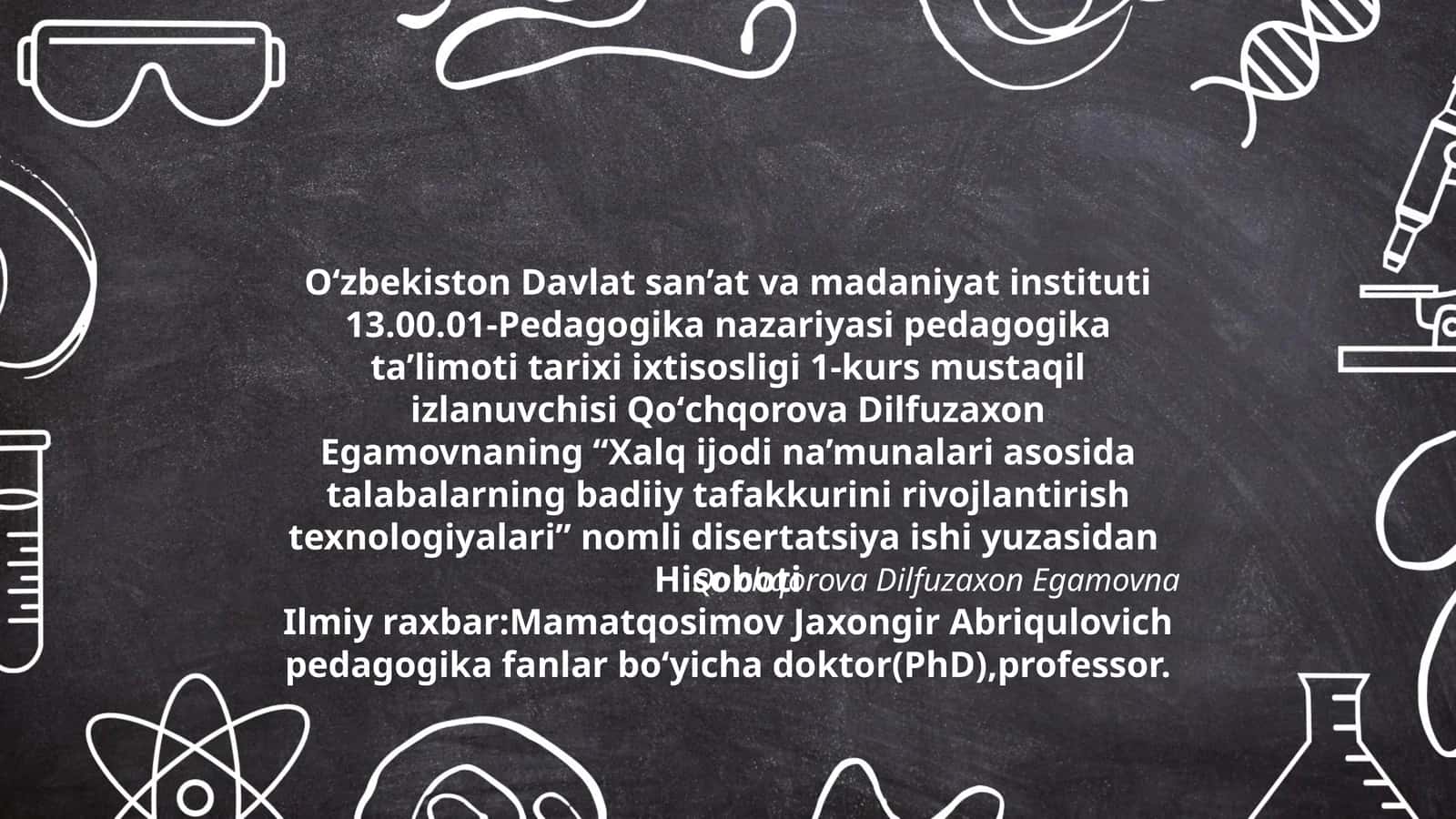 Xalq ijodi na’munalari asosida talabalarning badiiy tafakkurini rivojlantirish texnologiyalari 1