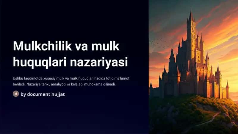 Mulkchilik va mulk huquqlari nazariyasi 1