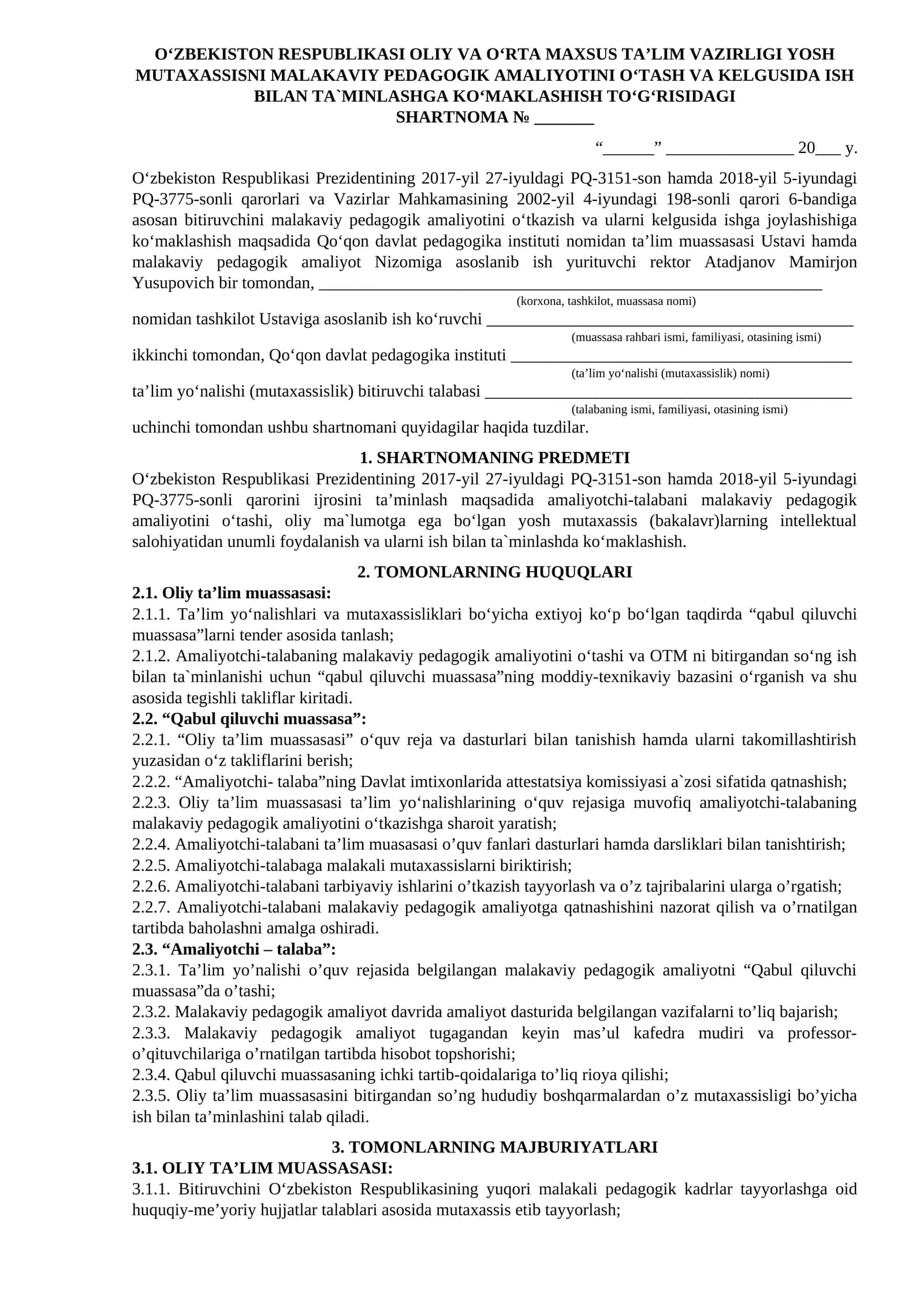 Malakaviy Pedagogik Amaliyot 1