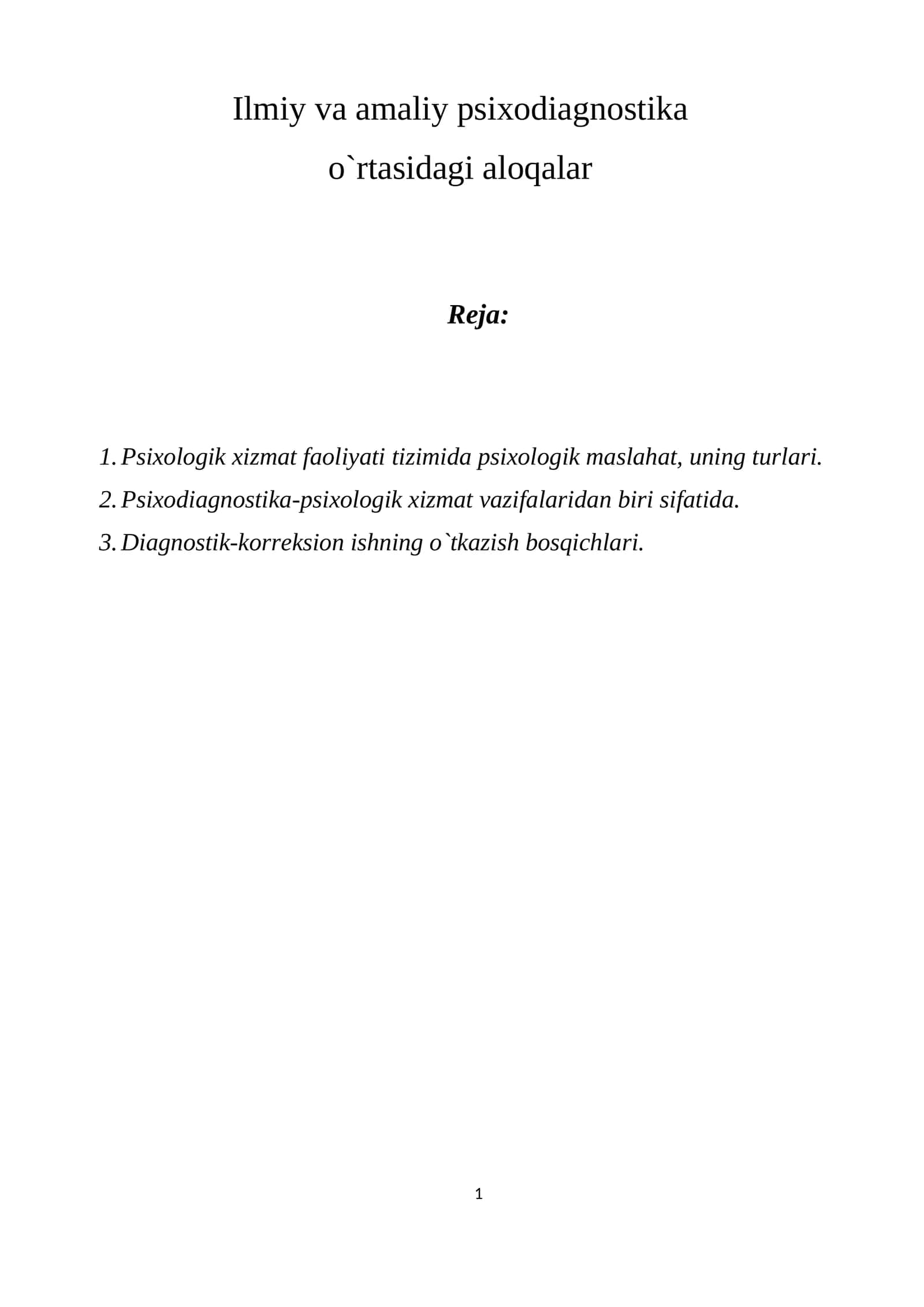 Ilmiy va amaliy psixodiagnostika 1