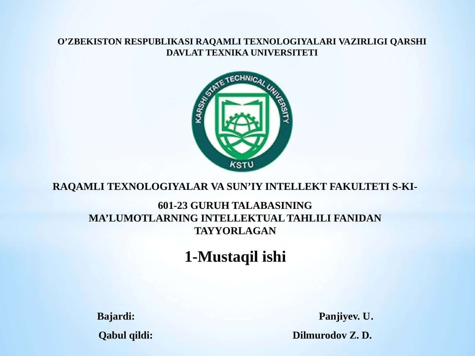 Avtomobil ma’lumotlarining tahlil qilish, baxtsiz hodisalarni bashorat qilish va texnik xizmat ko‘rsatish 1