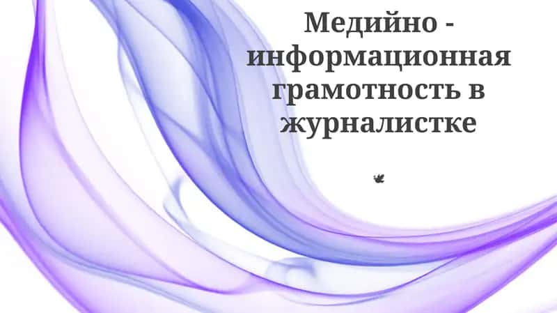 Медийно - информационная грамотность в журналистке 1