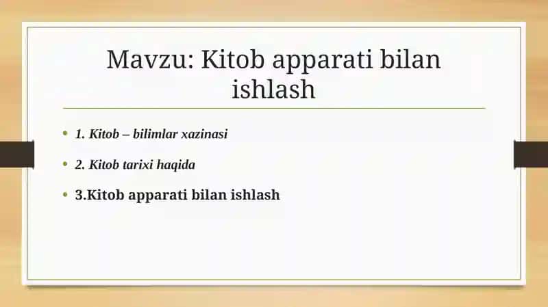 Kitob apparati bilan ishlash