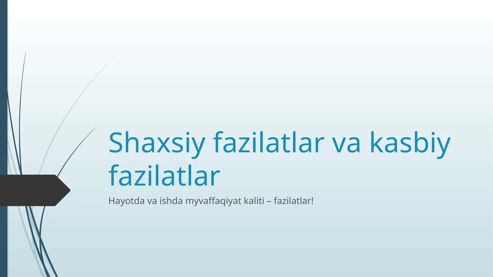 Shaxsiy fazilatlar va kasbiy fazilatlar 1