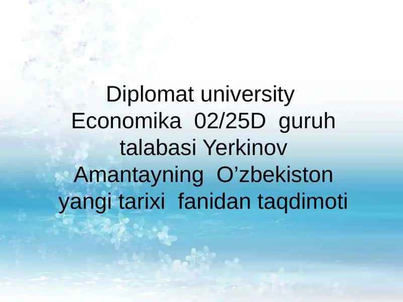 Diplomat Universitet Iqtisodiyot 1