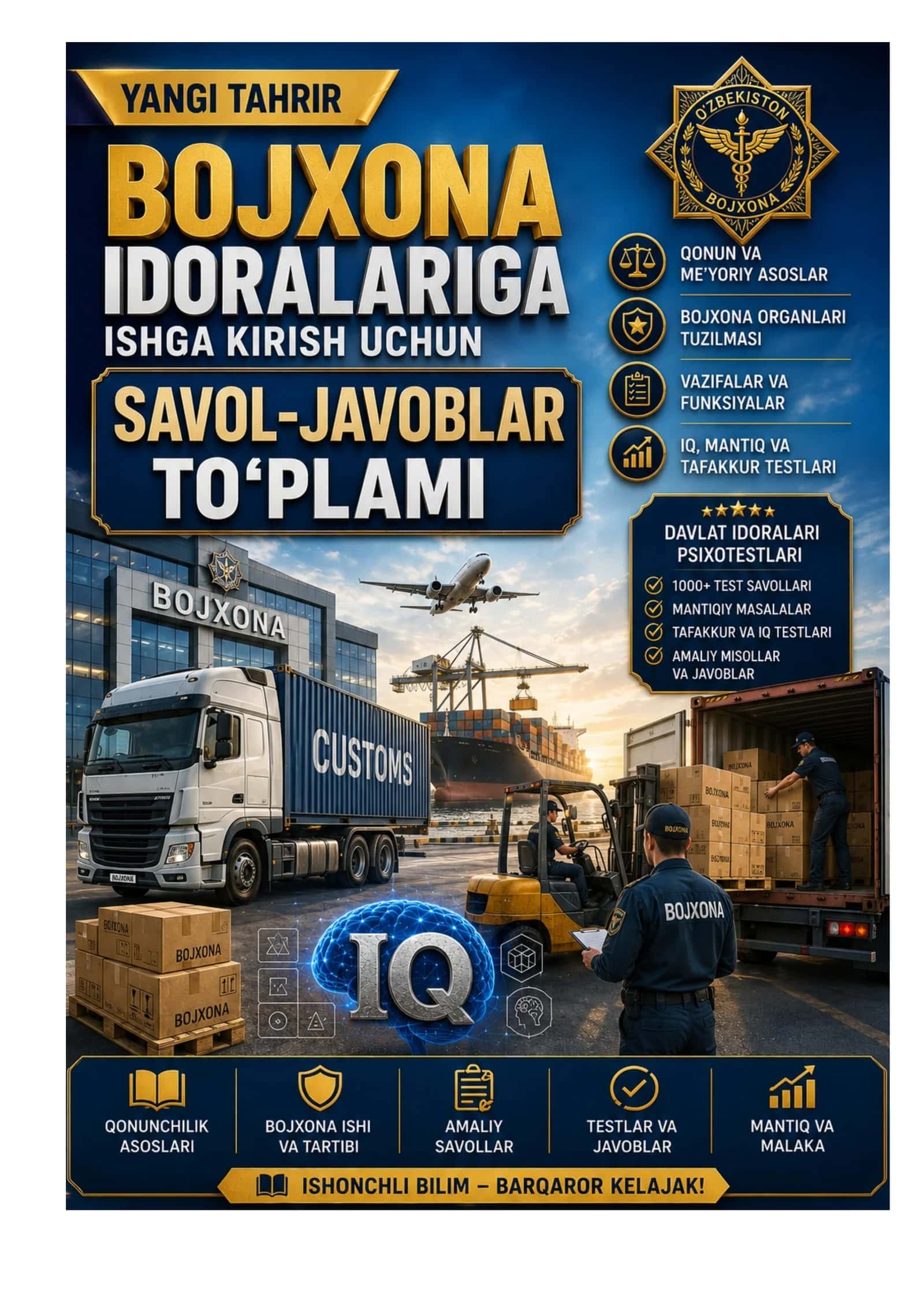 Bojxonaga kiruvchilar uchun test savolari xxx 1