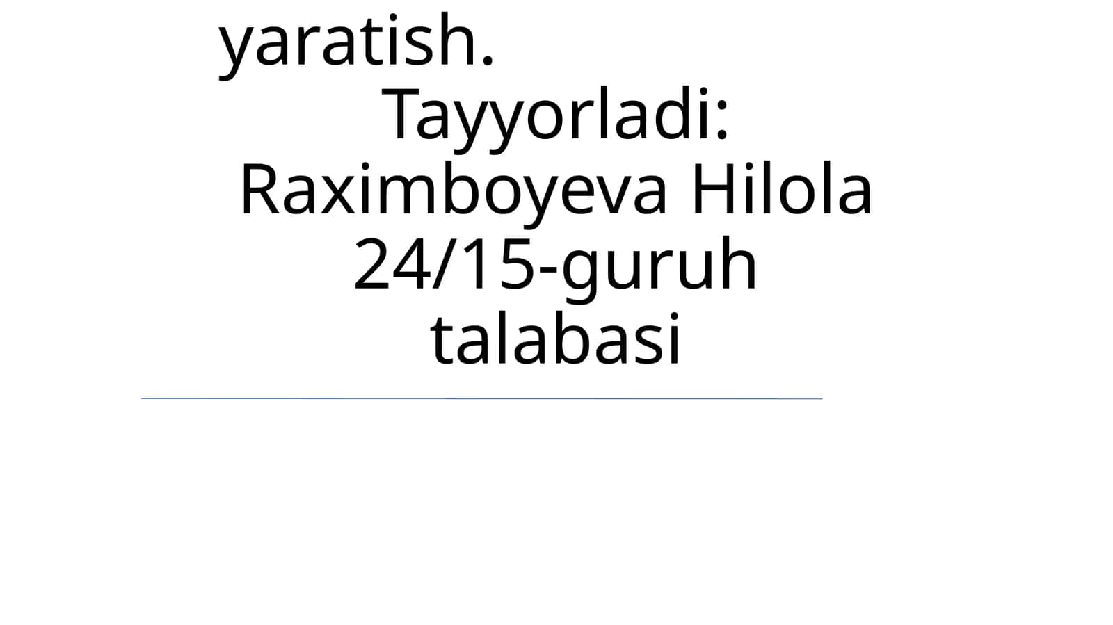 Animatsion lavhalar yaratish 1