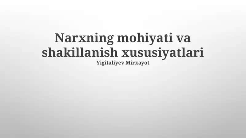 NARX (Narx) Shakl Xususiyatlari 1
