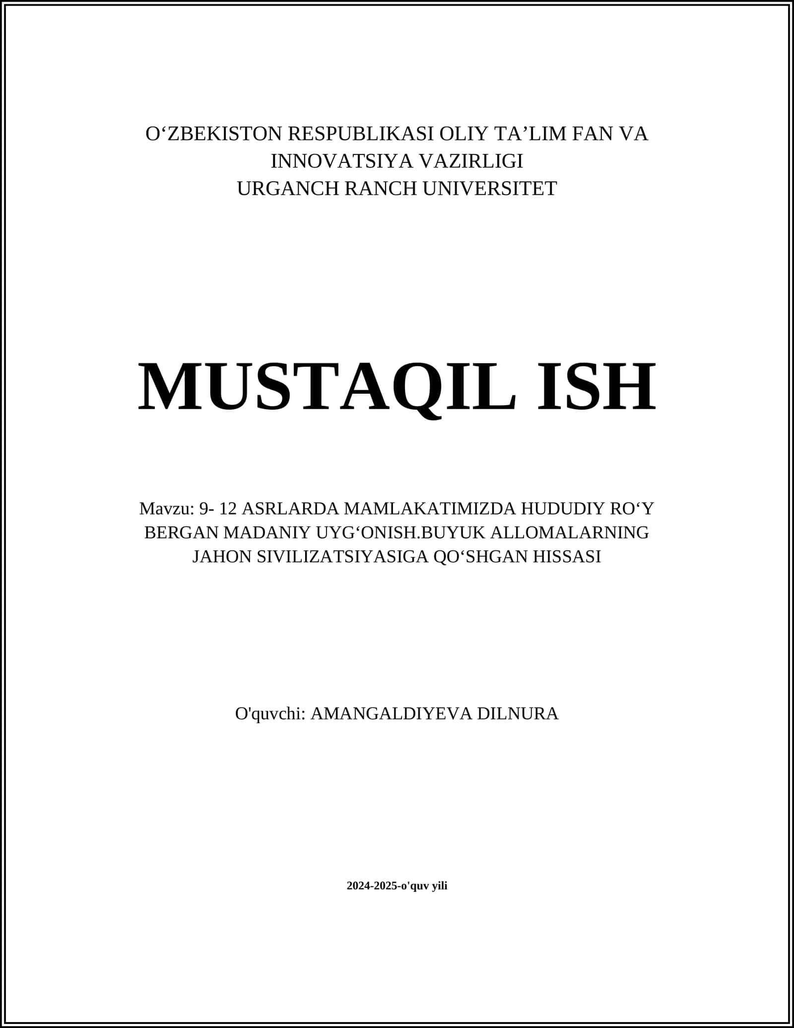 Amir Temur va uning madaniy merosi 1