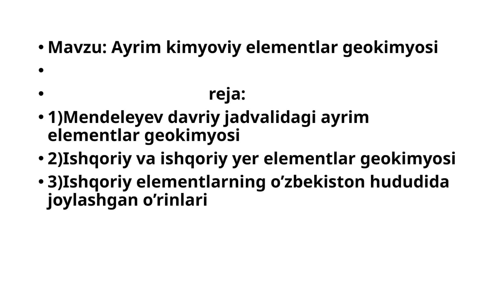 Ayrim kimyoviy elementlar geokimyosi 1