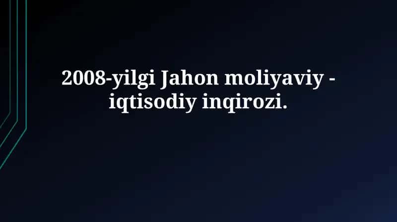 Jahon moliyaviy inqirozi 1