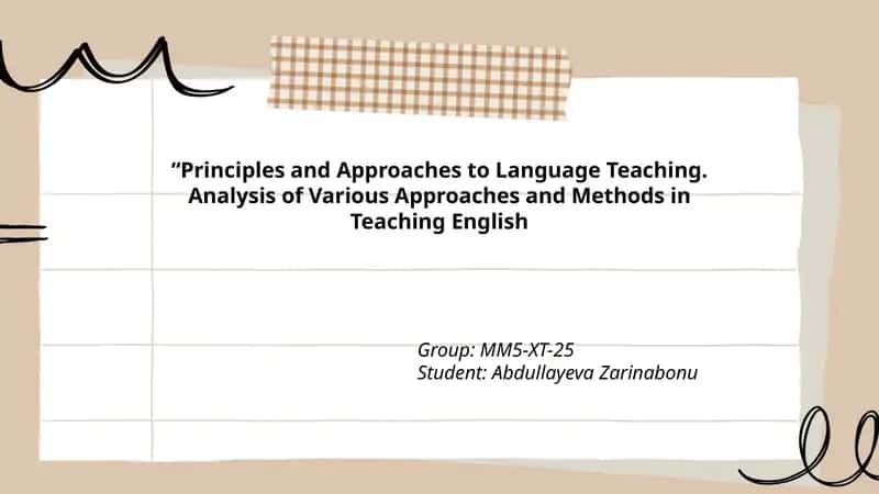 Principles and Approaches to Language Teaching 1