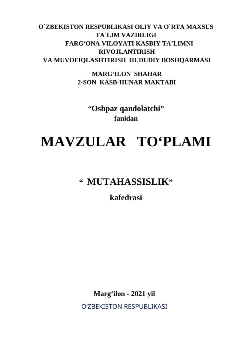 Pazandachilik ta`omlarin tayyorlash 1