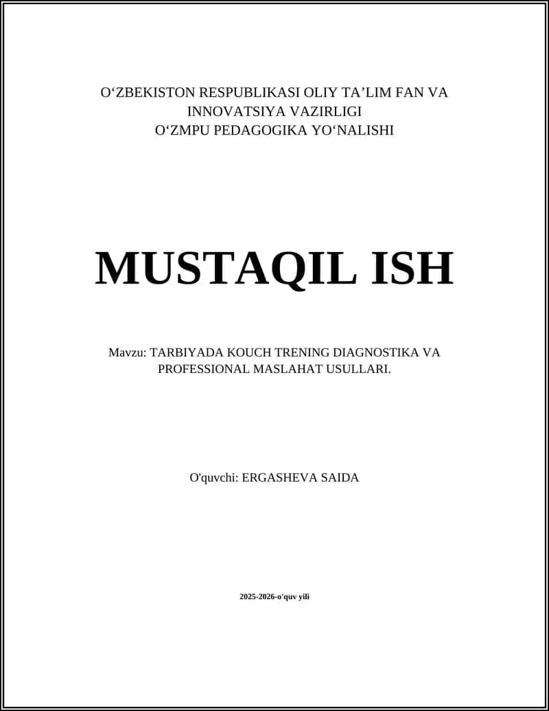 Tarbiyada Kouch Trening Diagnostika va Professional Maslahat Usullari 1