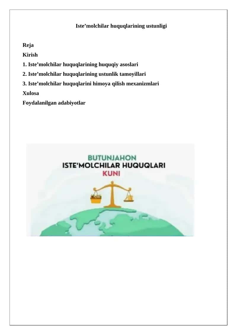 Iste’molchilar huquqlarining ustunligi 1