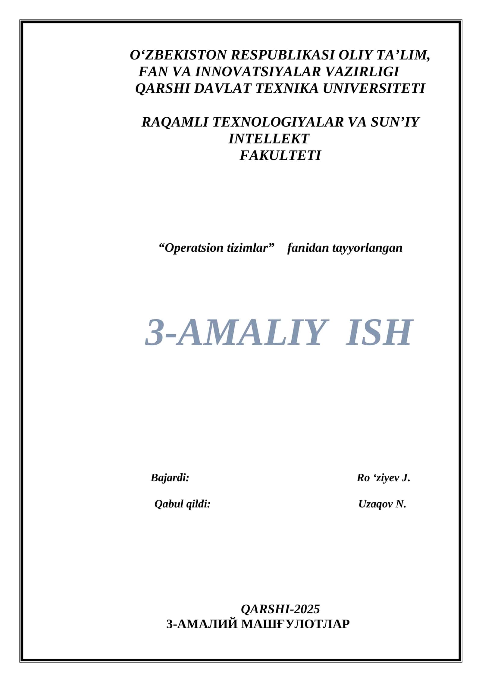 3-AMALIY ISH: Windowsда bуйруqlar satри интепретатори вa Поwершелл муҳити 1