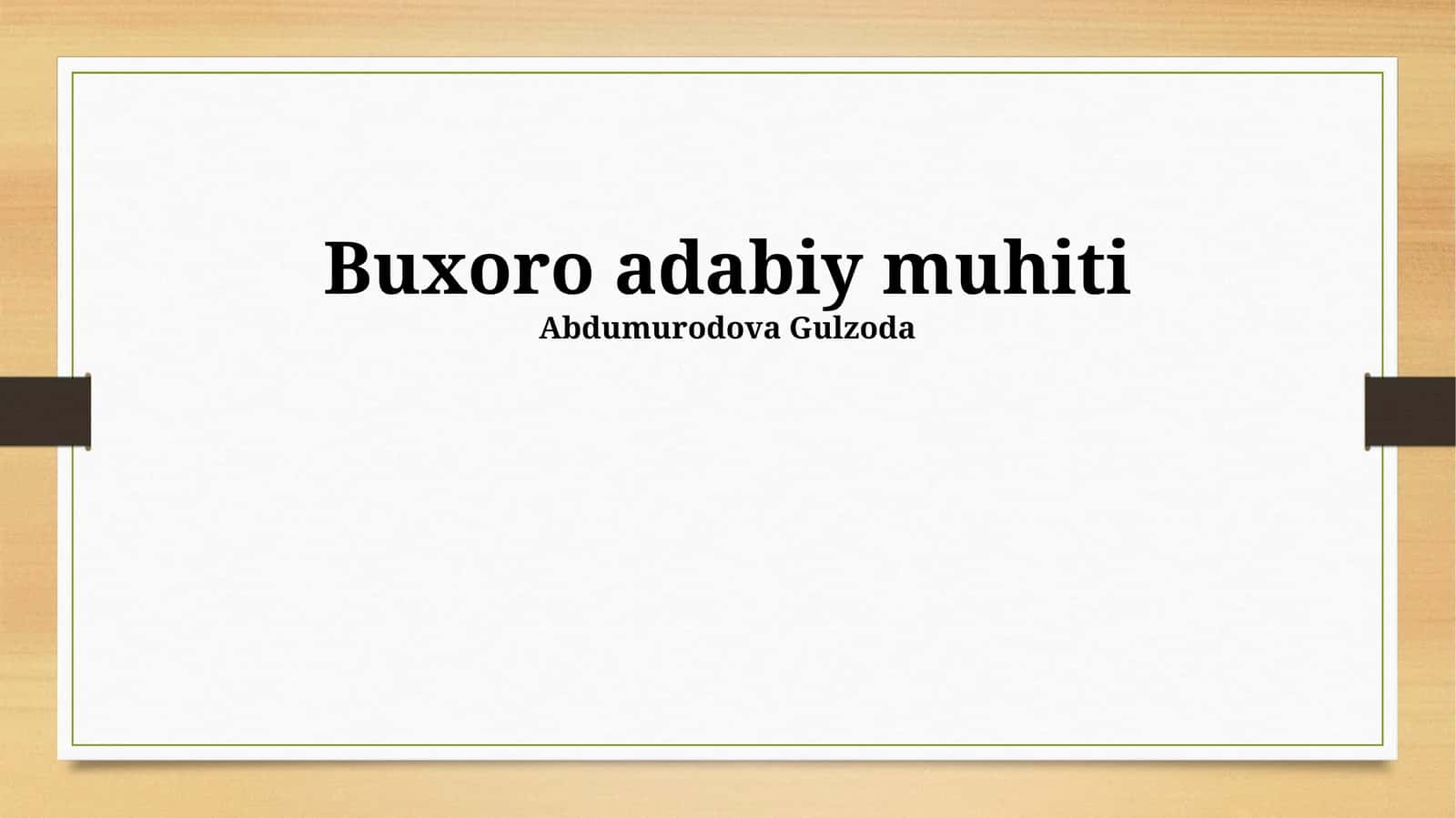 Buxoro adabiy muhiti 1
